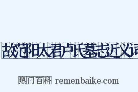 故范阳太君卢氏墓志近义词是什么意思的图片